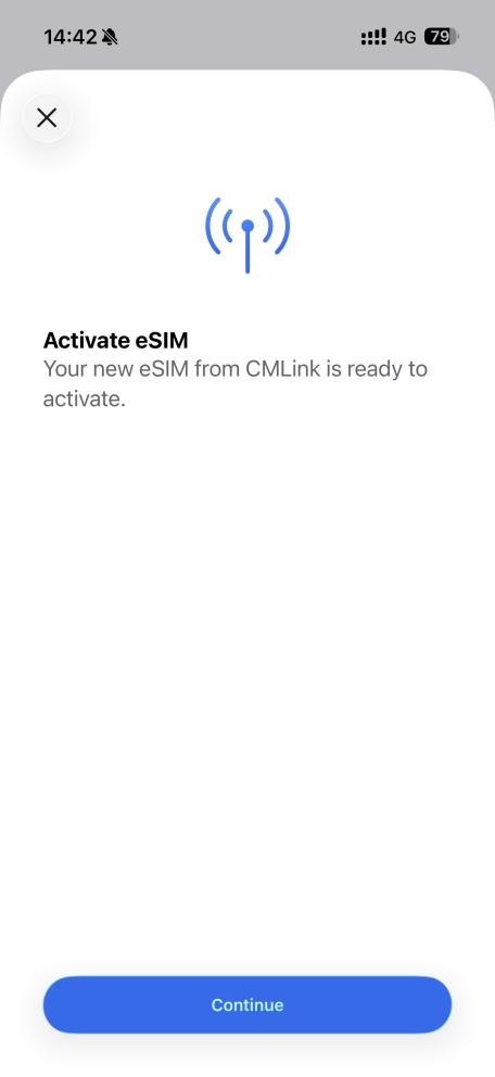 Select eSIM usage region, Abroad or Home option