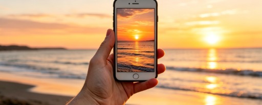 Traveler using phone near airplane window